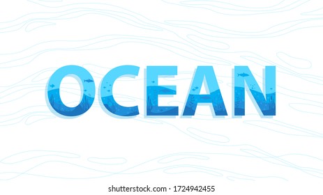 World Ocean Day Greeting with fish and sea background