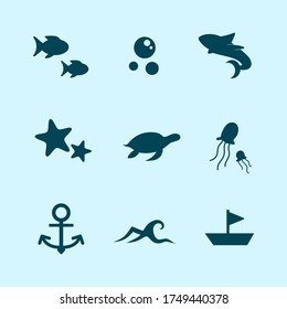 World Ocean Day Icon Pack, To Commemorate World Sea Day, The Image In The Form Of Eps 10 Does Not Crash