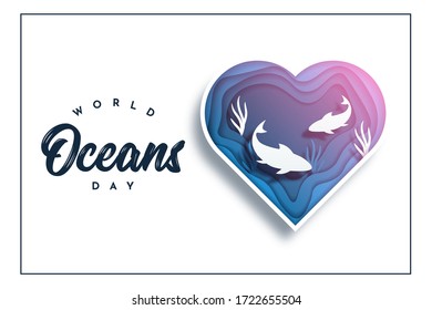 World Ocean Day Illustration Template Design. Vector Eps 10