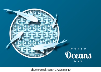 World Ocean Day Illustration Template Design. Vector Eps 10