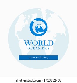 world ocean day logo design vector illustration
