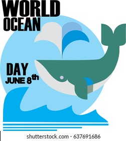 World Ocean Day Logo Vector Template