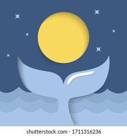 World ocean day papercut illustration vector