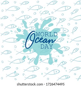 World ocean day poster concept.