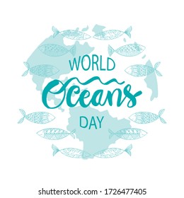 World ocean day poster concept.