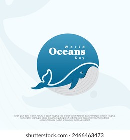 World Ocean Day Einfaches Design, geeignet für Grußkarte, Poster, Banner