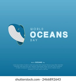 Diseño simple del día mundial del océano, conveniente para la tarjeta de felicitación, póster, Anuncio