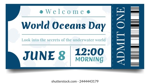 Día Mundial del Océano. Ticket. Una entrada para el evento Ocean Day. Entrada al parque acuático, delfinario, acuario.