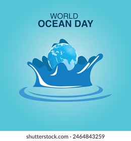 World ocean day vector illustration day template