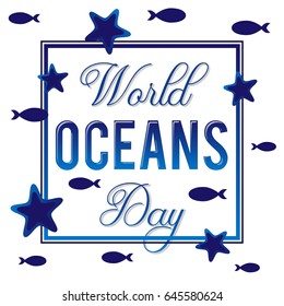 World Ocean Day. Vector illustration for holiday on the sea theme.