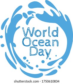 World Ocean Day vector logo