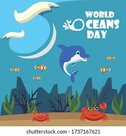 World Ocean Day Vector Poster