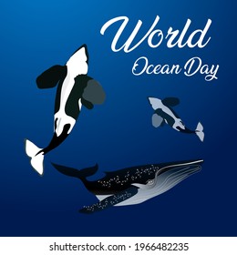 world ocean day web banner design. illustration vector
