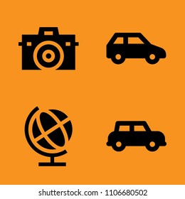 world, ocean, manufacture and focus icons set. Vector illustration for web and design