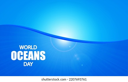 World oceans day abstract background, vector art illustration.