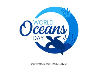 World oceans' day background, celebrated every year on June 8th. Poster Design ocean's day. Save ocean. Ocean life vector