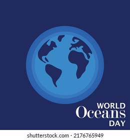 World oceans day background design. Vector illustration