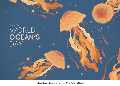 world oceans day card style