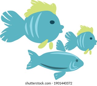 World Oceans Day. The celebration dedicated to help protect, and conserve world oceans, water, ecosystem. Vector images sea waves, fish and plant