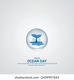 World Oceans Day. World Oceans Day creative ads design. Jun 8. poster, banner vector illustration,3D