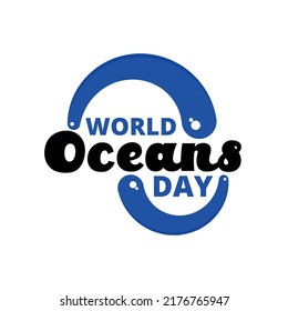 World oceans day design with sea illustration and white background