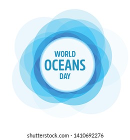 World Oceans Day design template. Ocean health protect graphic symbol. Nature care logo. Environment planet Isolated vector illustration.