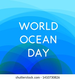 World Oceans Day design template. Ocean health protect background. Nature care banner. Environment planet Isolated vector illustration.