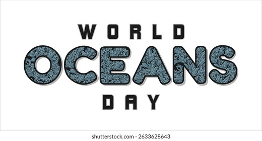 World oceans day design with turtle. Sea turtle trapped in plastic celebrating world ocean day