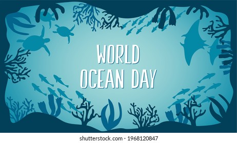 World Oceans Day Happy World Ocean Stock Vector Royalty Free
