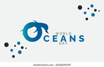 World Oceans Day. holiday concept, Perfect for background, banners, cards, posters, and  social media design with text inscription and classic color for a professional look