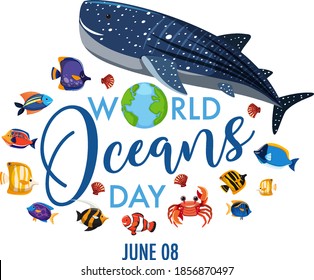 World oceans day icon illustration