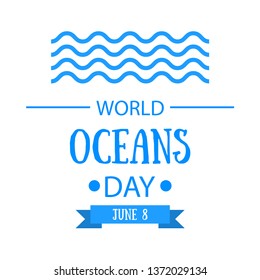 World Oceans Day illustration. Poster in the style of handmade