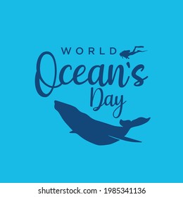 World Ocean's Day illustration vector graphic of god for greeting card, background, invitation, cover, flat, holiday, ocean