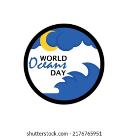 World oceans day logo template vector illustration
