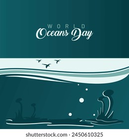 World Oceans Day. World Ocean Day. underwater ocean background