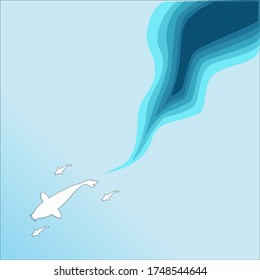 World oceans day paper cut style