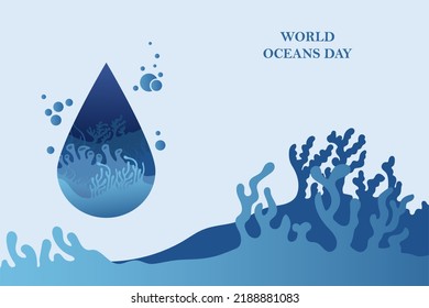 World oceans day sea vector