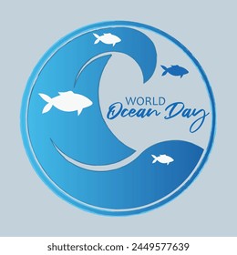 World oceans day vector. Oceans day.