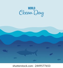 World oceans day vector. Oceans day.