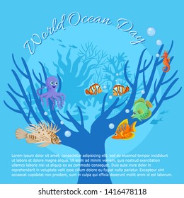  World Oceans Day vector design.