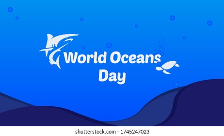 World Oceans Day. Vector illustration