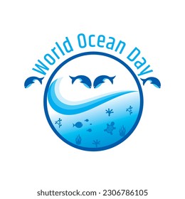 World oceans day. Vector illustration. It is a save oceans awareness concept celebrated on June 8