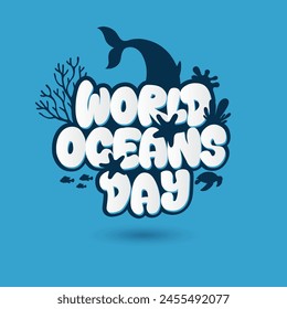 World Oceans Day Vector Illustration Background