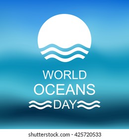 WORLD OCEANS DAY. Vector illustration.