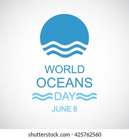 WORLD OCEANS DAY. Vector illustration.
