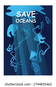 World oceans.  Save the oceans vector concept
