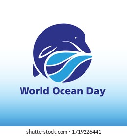 World Ocen Day conceptual design illustration logo