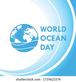 World Ocen Day conceptual design illustration logo