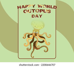 WeltOctopus-Tag auf blauem Hintergrund, WeltOctopus-Tag 2023-Design, Internationaler Oktopus-Tag, Social Media-Beitrag, 8. Oktober, WeltOktopus-Tag feiert.