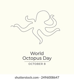 World Octopus Day vector design template good for celebration usage. World Octopus Day design. Continuous line drawing. eps 10.